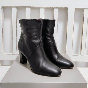 Franco Sarto L~Pia Leather Ankle Boots  Black 7